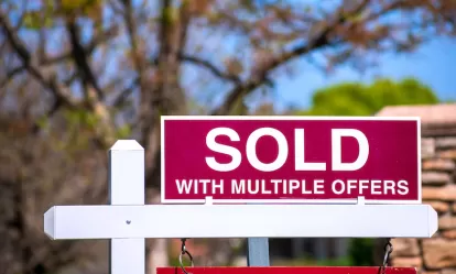 Real estate sign: Sold with multiple offers