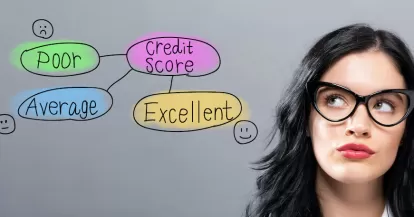 Woman thinking of credit score