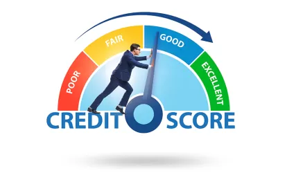 Illustration showing improving credit score 